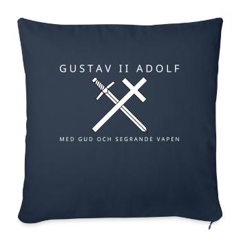 Gustave II Adolphe - Housse de coussin décorative 45 x 45 cm - bleu marine - Devant