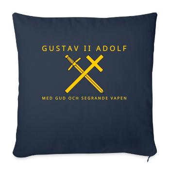 Gustave II Adolphe - Housse de coussin décorative 45 x 45 cm - bleu marine - Devant