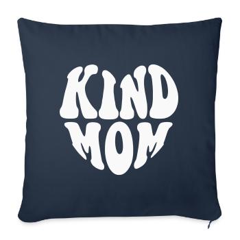 Kind Mom Heart Logo - Customizable color - Sofa pillowcase 17,3'' x 17,3'' (45 x 45 cm) - navy - Front