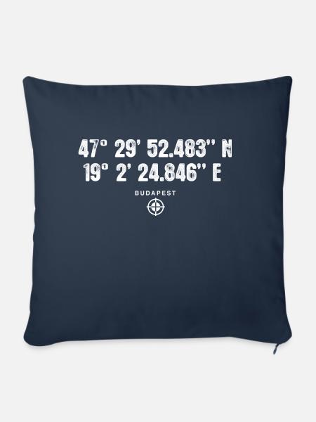 Budapest Geocacher Koordinaten Geschenk Europa - Sofakissenbezug 45 x 45 cm - Navy
