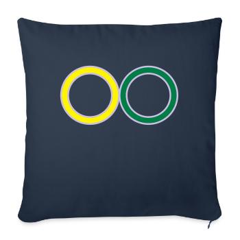 2_anneau - Housse de coussin décorative 45 x 45 cm - bleu marine - Devant