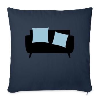 Canapé-lit et oreillers - Housse de coussin décorative 45 x 45 cm - bleu marine - Devant