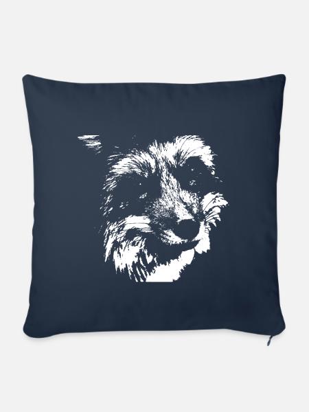 Fuchs schwarz und weiß - Sofakissenbezug 45 x 45 cm - Navy