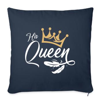 His Queen King Queen Pärchenoutfit - Sofakissenbezug 45 x 45 cm - Navy - Vorne