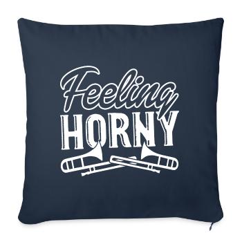Trombone Trombone Felling Horny - Sofa pillowcase 17,3'' x 17,3'' (45 x 45 cm) - navy - Front