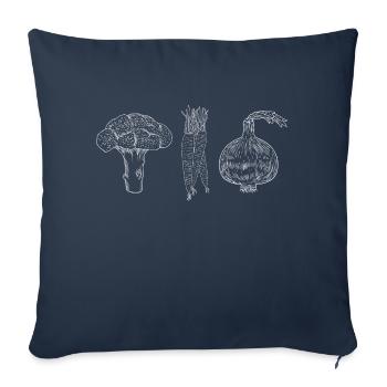 agriculture légume minimaliste cool - Housse de coussin décorative 45 x 45 cm - bleu marine - Devant
