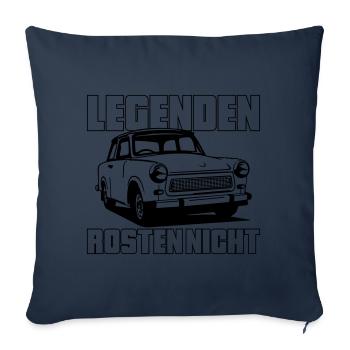 Farbe änderbar | Trabi Trabbi  Pappe DDR - Sofakissenbezug 45 x 45 cm - Navy - Vorne