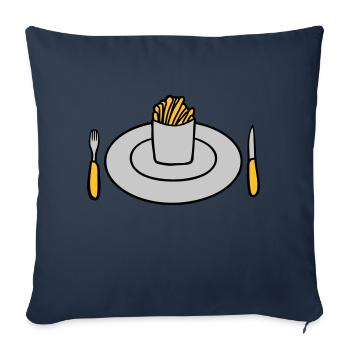 Plate French fries - Sofa pillowcase 17,3'' x 17,3'' (45 x 45 cm) - navy - Front