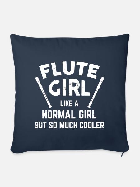Flute Girl - Sofakissenbezug 45 x 45 cm - Navy