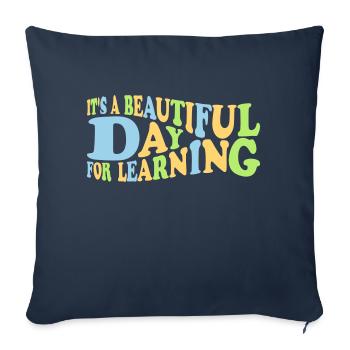 beautiful day for learning - Sofa pillowcase 17,3'' x 17,3'' (45 x 45 cm) - navy - Front