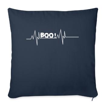 Boo Heartbeat - Housse de coussin décorative 45 x 45 cm - bleu marine - Devant