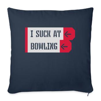 Je suis nul au bowling - Housse de coussin décorative 45 x 45 cm - bleu marine - Devant