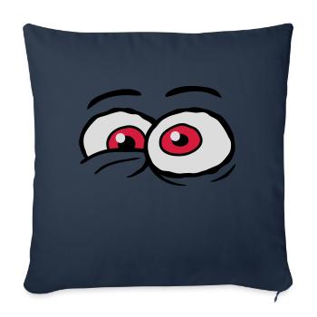 Comic Augen verrücktes Design - Sofakissenbezug 45 x 45 cm - Navy - Vorne