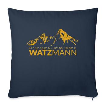 Coordonnées GPS Watzmann Latitude Longitude - Housse de coussin décorative 45 x 45 cm - bleu marine - Devant