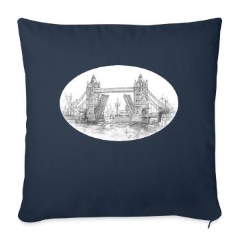 Pont de la tour - Housse de coussin décorative 45 x 45 cm - bleu marine - Devant