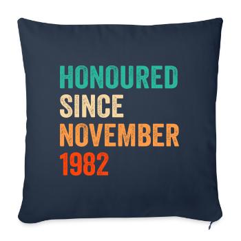 Geburtstag November 1982 Vintage Design - Sofakissenbezug 45 x 45 cm - Navy - Vorne