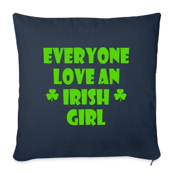 Everyone loves an irish girl - Sofa pillowcase 17,3'' x 17,3'' (45 x 45 cm) - navy - Front
