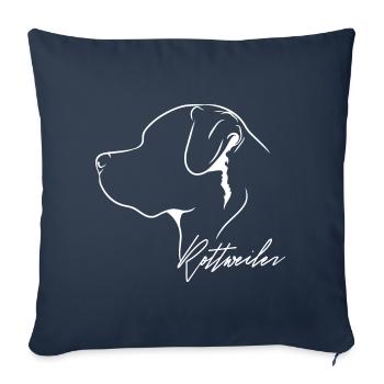Rottweiler Profil Chiens Chien Wilsigns - Housse de coussin décorative 45 x 45 cm - bleu marine - Devant