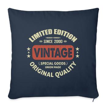 Vintage 2000 Cadeau D'anniversaire 2000 Retro 2000 - Housse de coussin décorative 45 x 45 cm - bleu marine - Devant