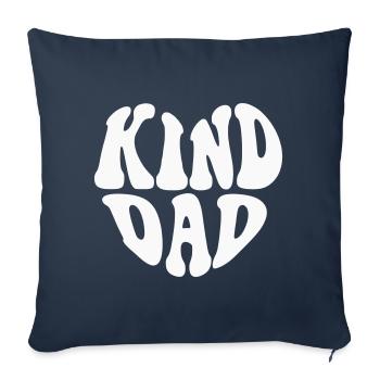 Logo du cœur de papa gentil - Couleur personnalisable - Housse de coussin décorative 45 x 45 cm - bleu marine - Devant