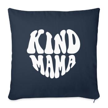 Kind Mama Heart Logo - Customizable color - Sofa pillowcase 17,3'' x 17,3'' (45 x 45 cm) - navy - Front