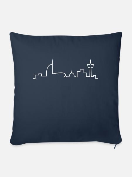Bremerhaven Skyline V2016 - Sofakissenbezug 45 x 45 cm - Navy