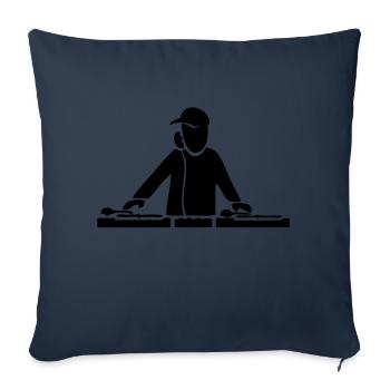 DJ - Housse de coussin décorative 45 x 45 cm - bleu marine - Devant