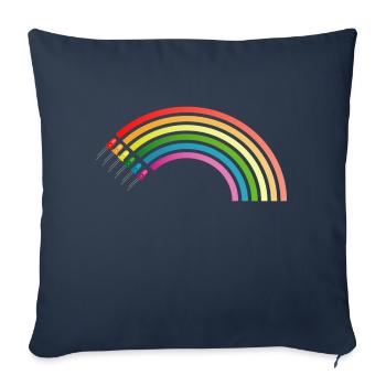 Regenbogen LED - Sofakissenbezug 45 x 45 cm - Navy - Vorne