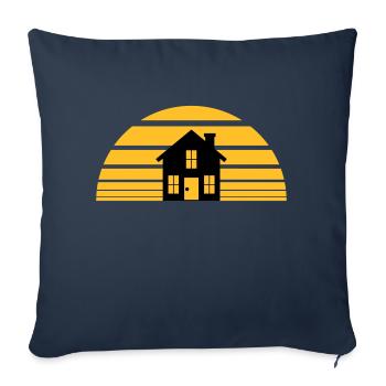 soleil soir coucher de soleil des vacances demain - Housse de coussin décorative 45 x 45 cm - bleu marine - Devant