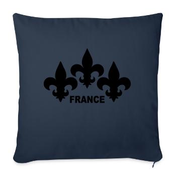 Fleurs de Lys - Housse de coussin décorative 45 x 45 cm - bleu marine - Devant
