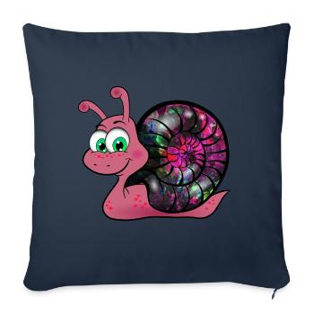sweet Opal Snail - süsse Opal Schnecke - Sofakissenbezug 45 x 45 cm - Navy - Vorne