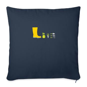 Outils de jardin - LOVE - Housse de coussin décorative 45 x 45 cm - bleu marine - Devant