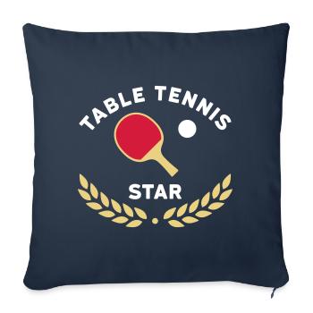 Table tennis star (laurel wreath) - Sofa pillowcase 17,3'' x 17,3'' (45 x 45 cm) - navy - Front