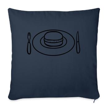 Lunch Plate Burger - Sofa pillowcase 17,3'' x 17,3'' (45 x 45 cm) - navy - Front