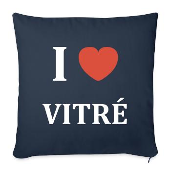 i love Vitré - Housse de coussin décorative 45 x 45 cm - bleu marine - Devant
