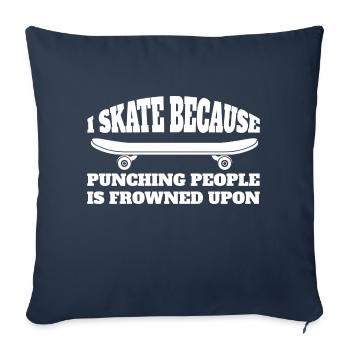 Skateboard Skater Skating Skateboarding Longboard - Sofa pillowcase 17,3'' x 17,3'' (45 x 45 cm) - navy - Front