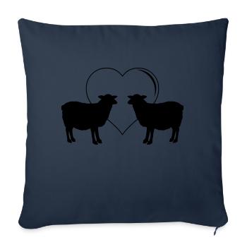 Sheep Love - Sofa pillowcase 17,3'' x 17,3'' (45 x 45 cm) - navy - Front