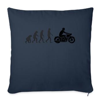 Biker - Human evolution - Sofa pillowcase 17,3'' x 17,3'' (45 x 45 cm) - navy - Front