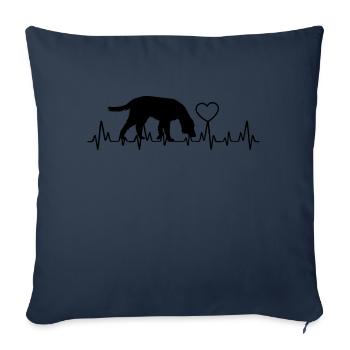Hund Chien - Housse de coussin décorative 45 x 45 cm - bleu marine - Devant