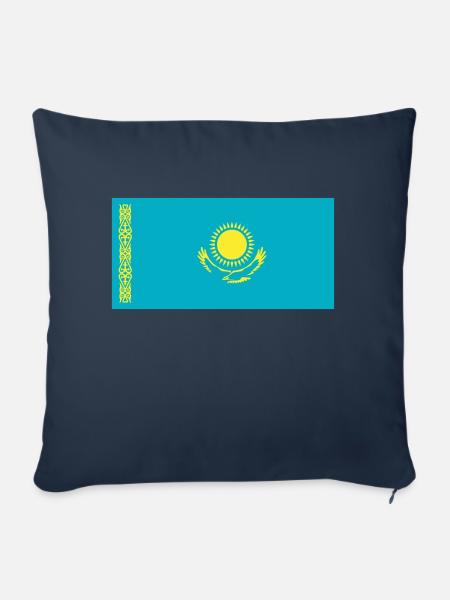 Kasachstan Flagge / Drapeau Kasachstan - Sofakissenbezug 45 x 45 cm - Navy