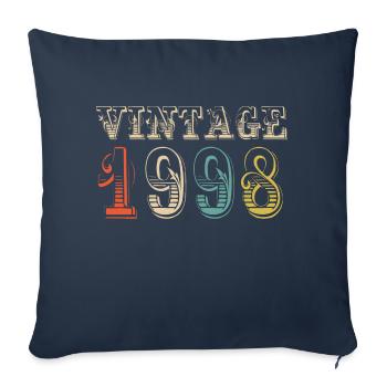 Vintage 1998- 26 th birthday - 26 ans - Housse de coussin décorative 45 x 45 cm - bleu marine - Devant
