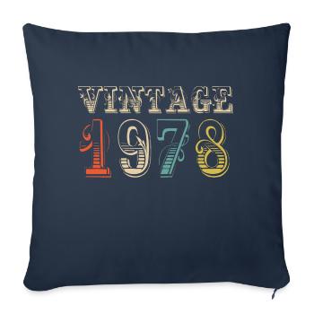 Vintage 1978- 46 th birthday - 46 ans - Housse de coussin décorative 45 x 45 cm - bleu marine - Devant