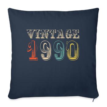 Vintage 1990- 34 th birthday - 34 ans - Housse de coussin décorative 45 x 45 cm - bleu marine - Devant