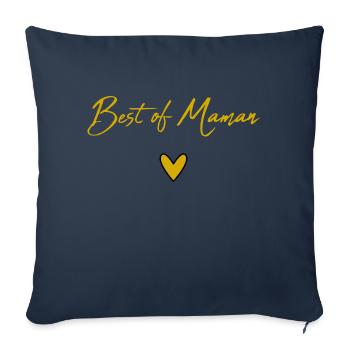 MAMAN. FÊTE DES MÈRES. BONNE FÊTE MAMAN. BONNE FÊT - Housse de coussin décorative 45 x 45 cm - bleu marine - Devant