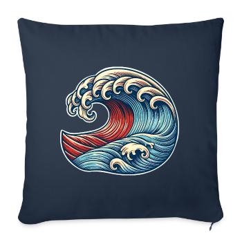 Welle - Sofakissenbezug 45 x 45 cm - Navy - Vorne