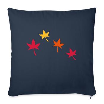 Feuilles d'automne - Housse de coussin décorative 45 x 45 cm - bleu marine - Devant