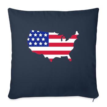 Stars and Stripes of USA, United States of America - Sofa pillowcase 17,3'' x 17,3'' (45 x 45 cm) - navy - Front