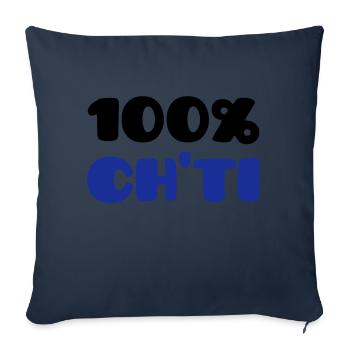 100% Ch'ti (V) - Sofa pillowcase 17,3'' x 17,3'' (45 x 45 cm) - navy - Front