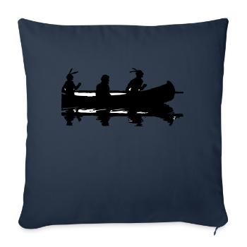 Kanu Indianer Silhouette Geschenkidee Amerika - Sofakissenbezug 45 x 45 cm - Navy - Vorne