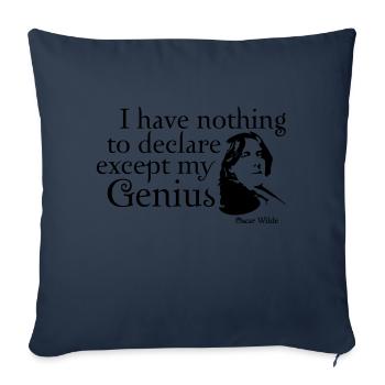 Je n'ai rien à déclarer excepté mon génie - Housse de coussin décorative 45 x 45 cm - bleu marine - Devant